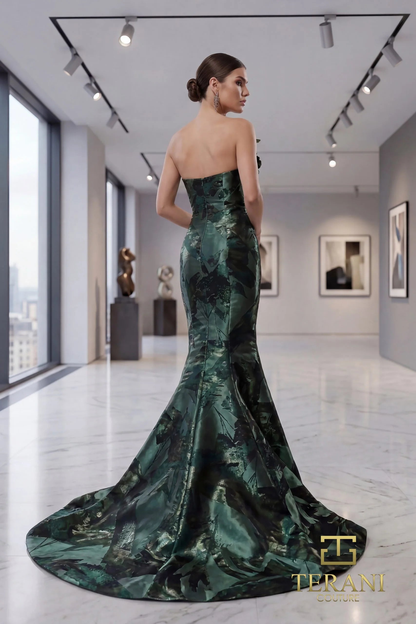 Terani Couture 261E6259 Long Mermaid Prom Dress Emerald