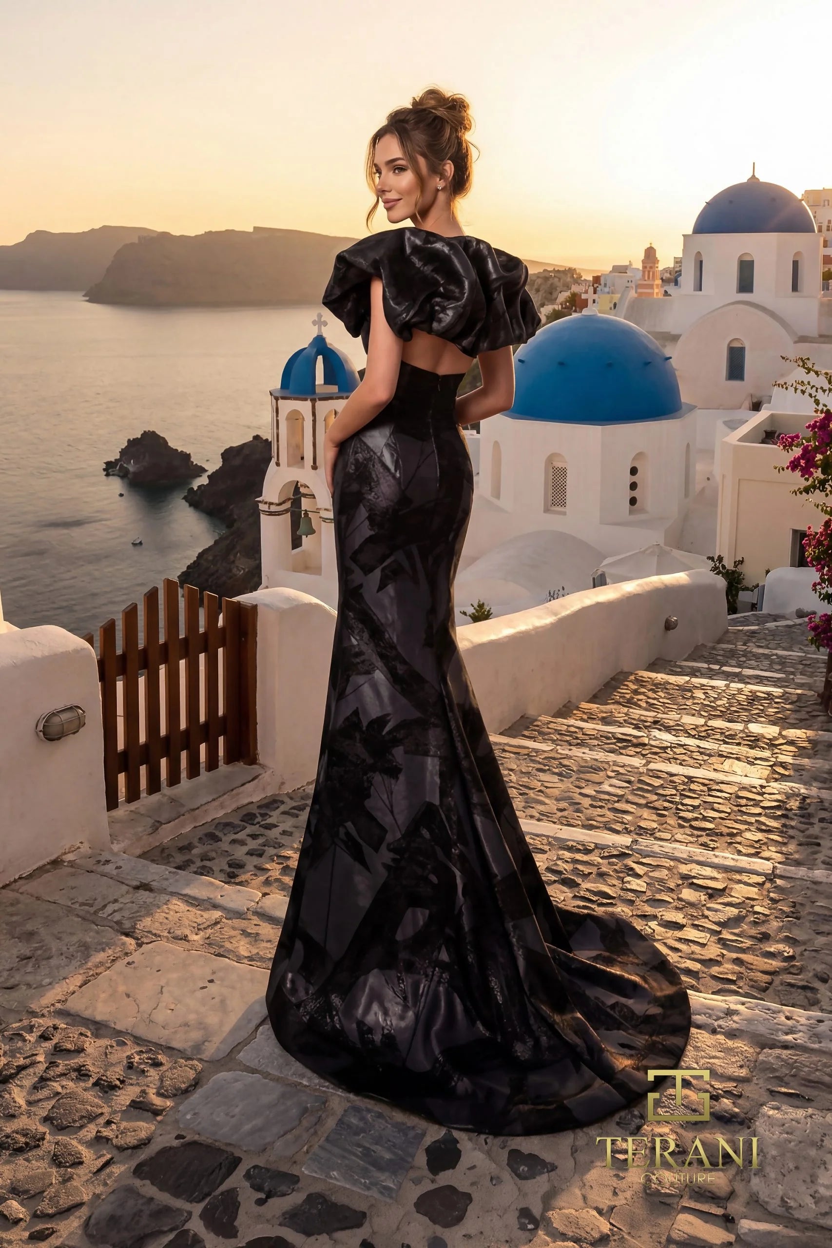 Formal Dresses Evening Long Slit Formal Dress Black-Jacquard-261E6268-Ruffle