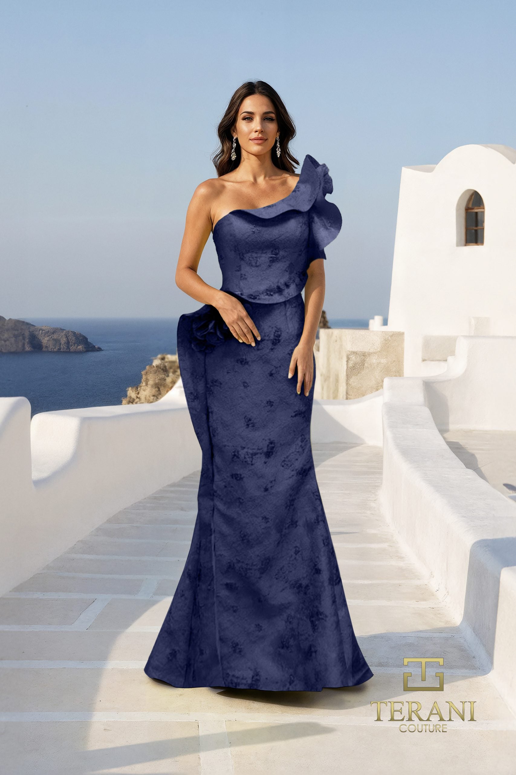 Formal Dresses Long Mermaid Ruffle Formal Dress Navy