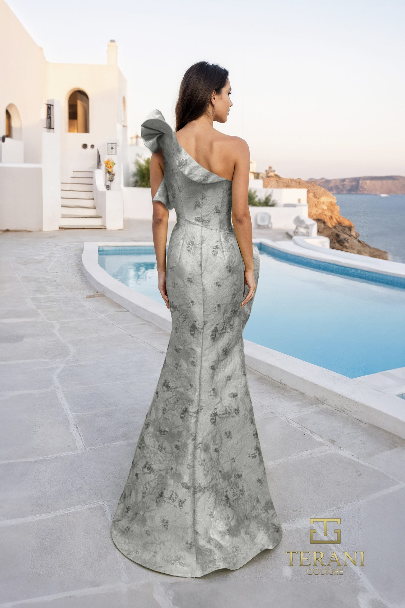 Formal Dresses Long Mermaid Ruffle Formal Dress Silver