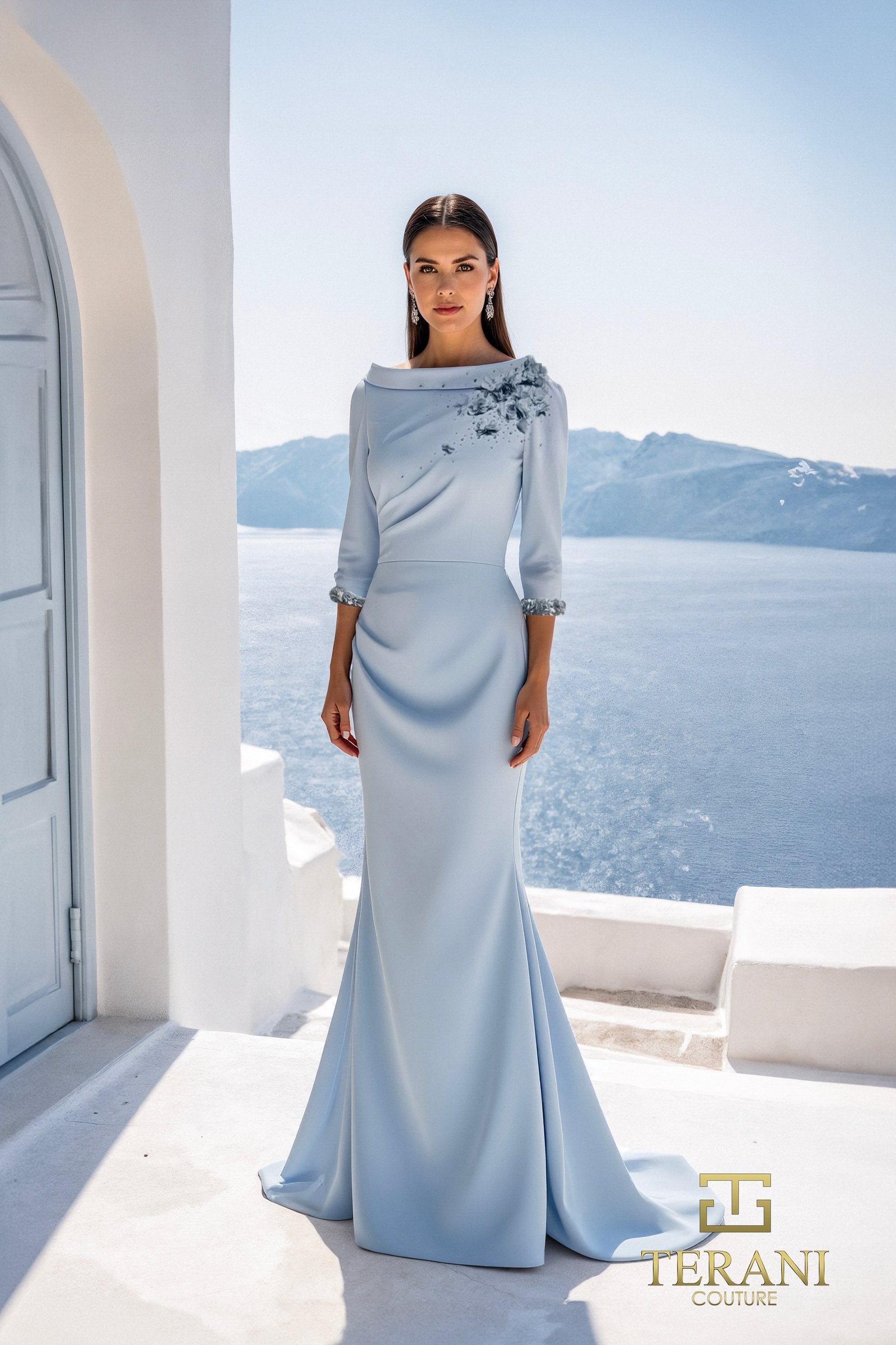 Mother of the Bride Dresses Fitted Long Formal Mother of the Bride Dress Light Blue