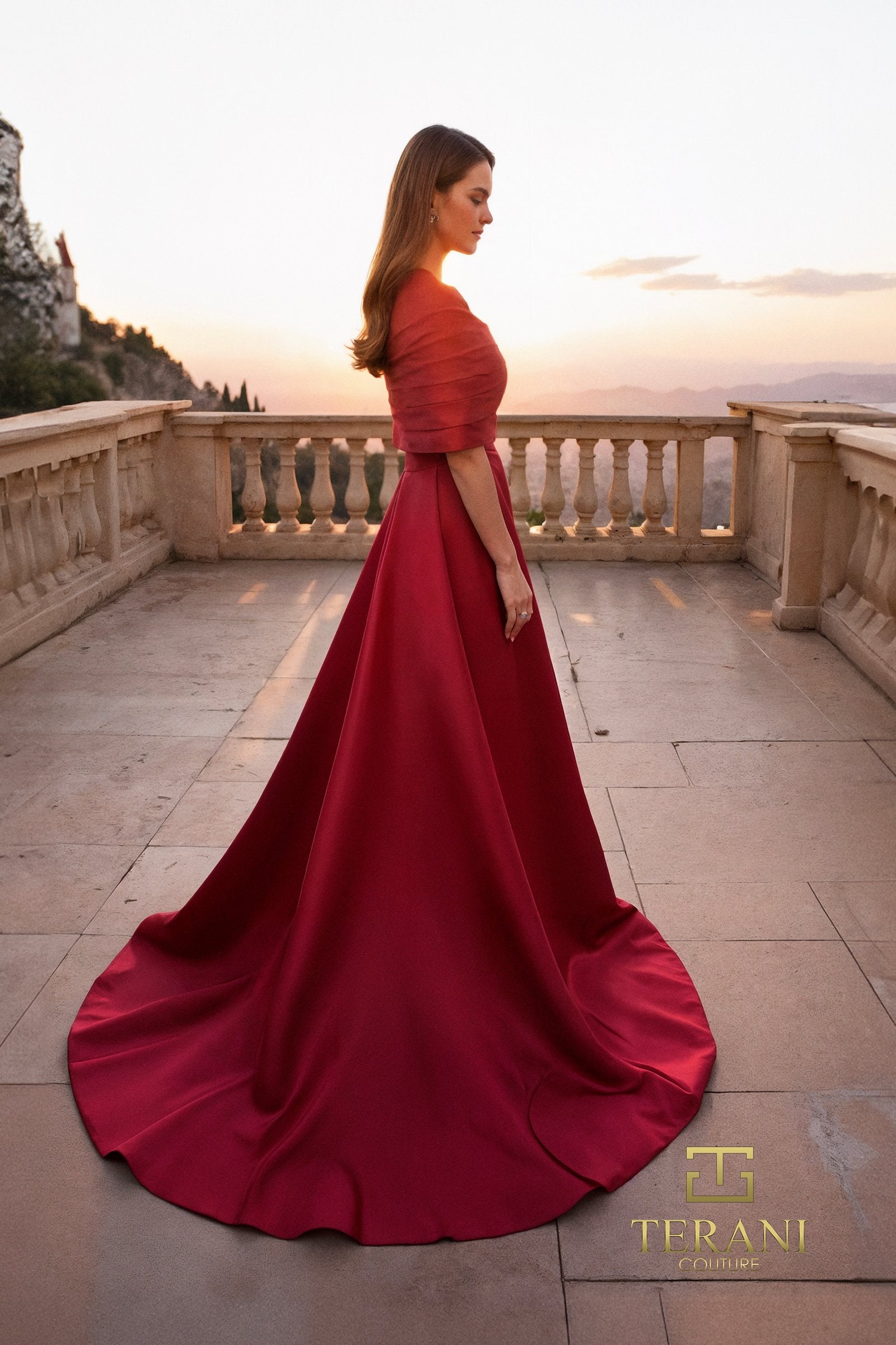 Prom Dresses A Line Long Formal Prom Dress Wine-Satin-261M6415-Pleated