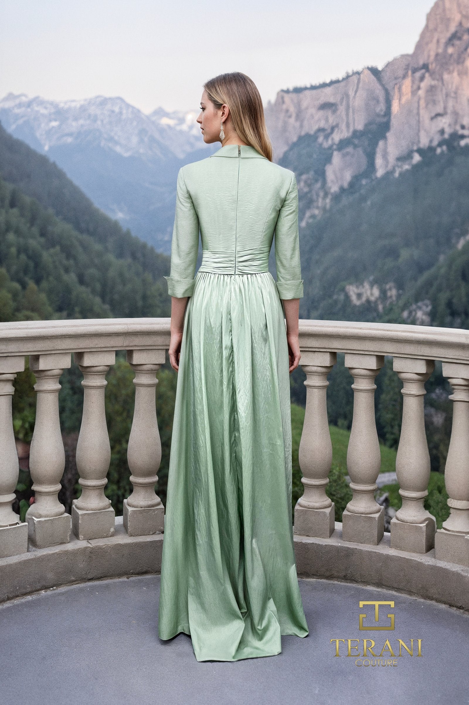 Terani Mother of The Bride Dress 261M6418, Pale Green / 6