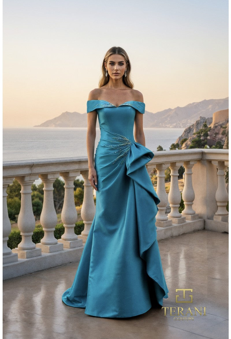 Prom Dresses Beaded Prom Long Formal Evening Dress Turquoise