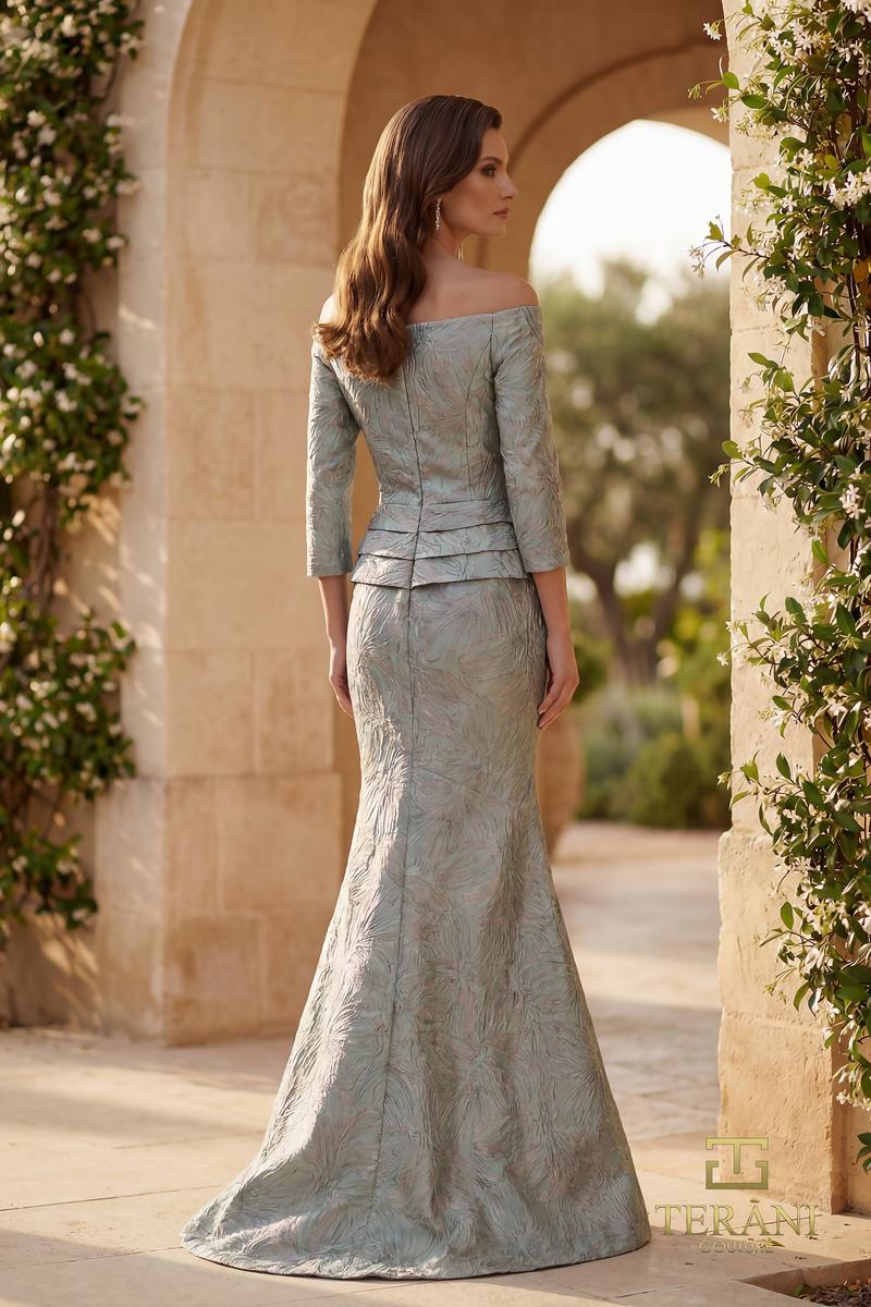 Mother of the Bride Dresses Long Sleeve 3D Floral Mother of the Bride Dress Seafoam