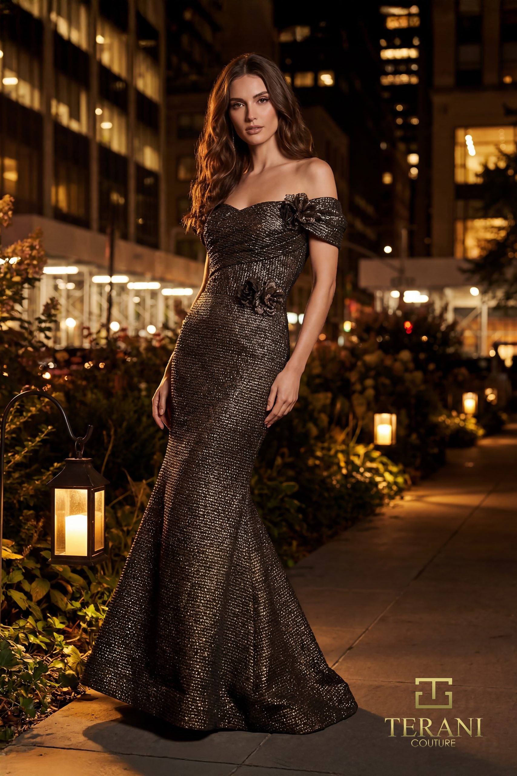Terani 261M6449 Long Formal Dress Rose Gold / 14