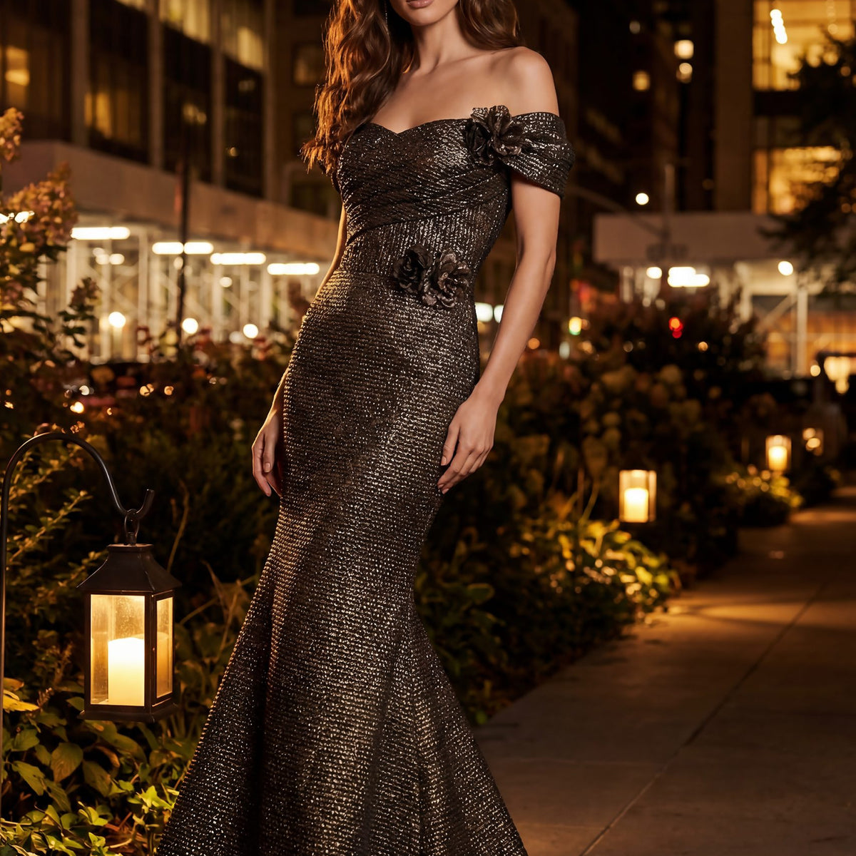 jacquard satin tie waist long sleeve mini dress Terani Couture 261M6449 Metallic Long Formal Mermaid Mother of the Bride  Dress – The Dress Outlet