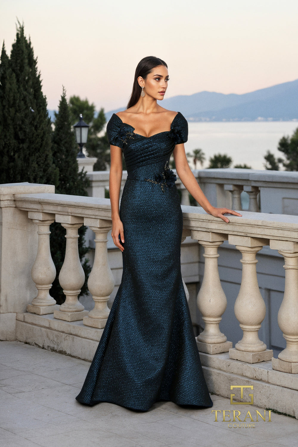 Terani 261M6449 Long Formal Dress Rose Gold / 14