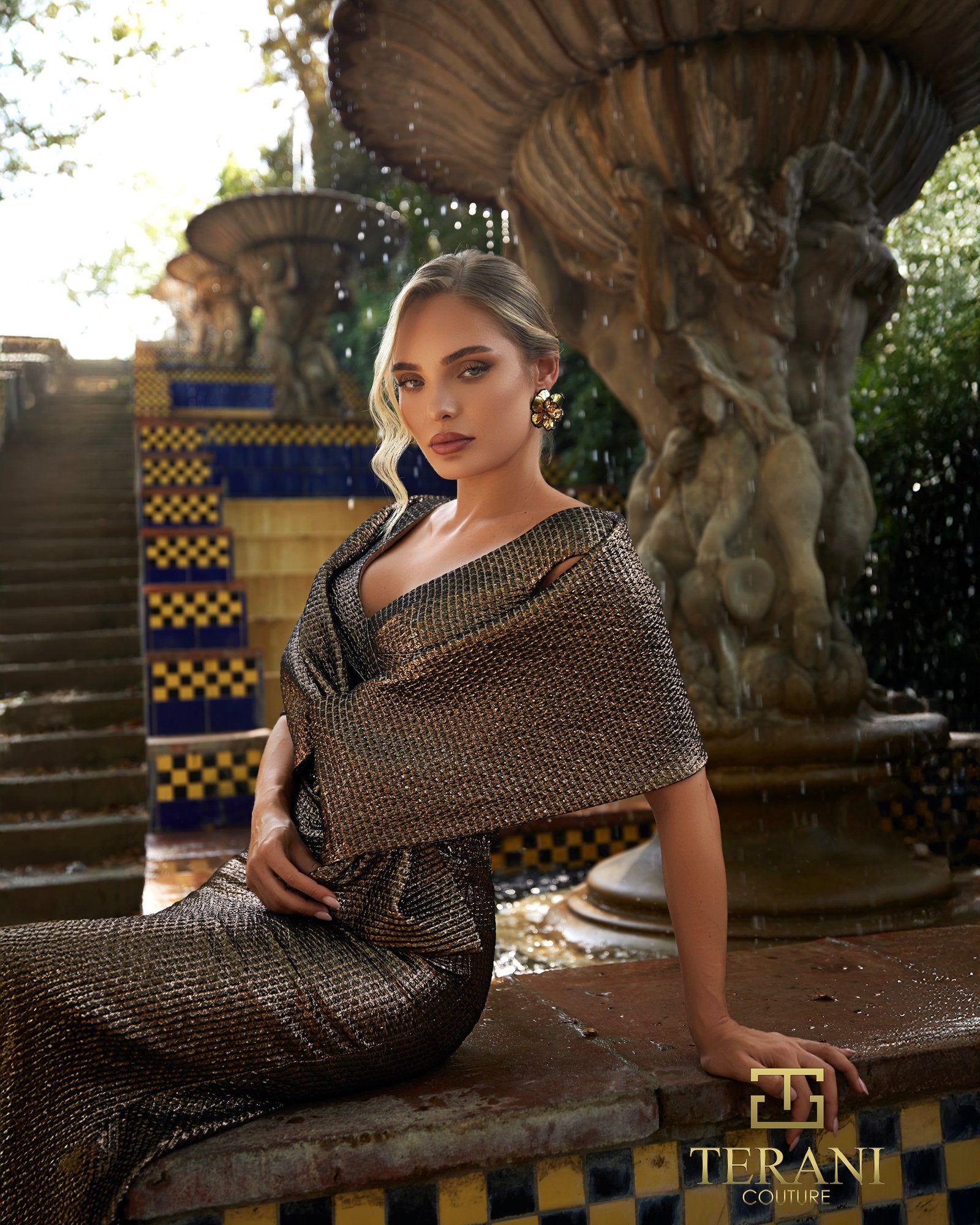 Mother of the Bride Dresses Metallic Long Formal Mother of the Bride Dress Amber-Jacquard-261M6450-Fitted