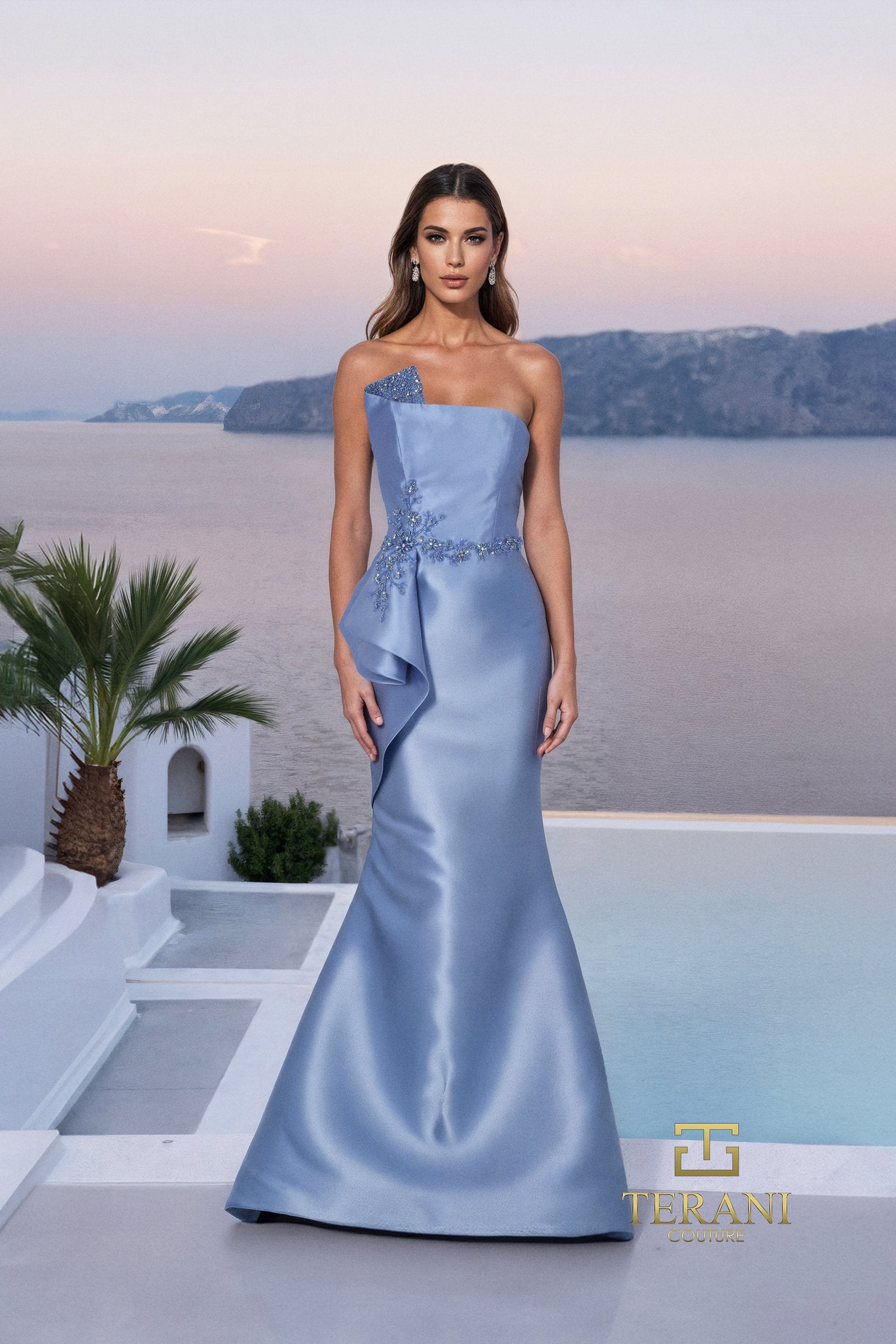 Prom Dresses Mermaid Long Formal Beaded Evening Dress SLATE