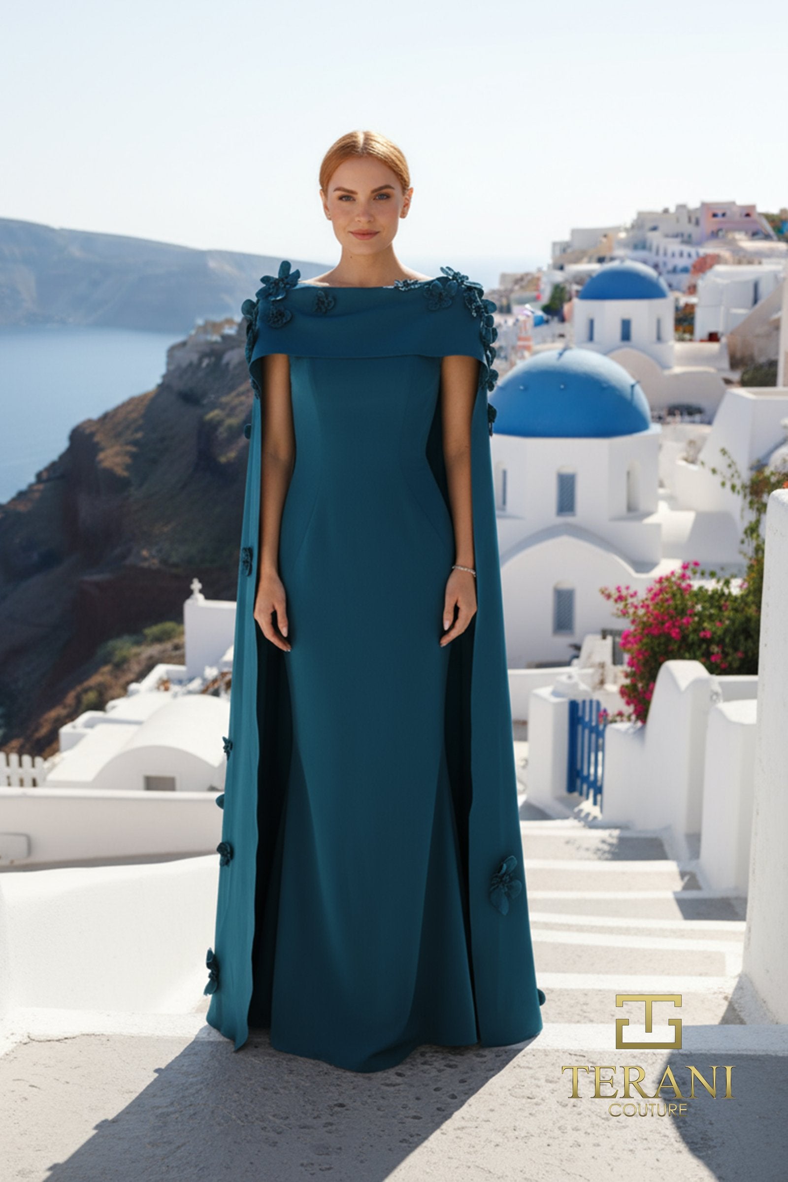 Terani Couture 261M6687 Mother of the Bride Long Formal Cape Dress