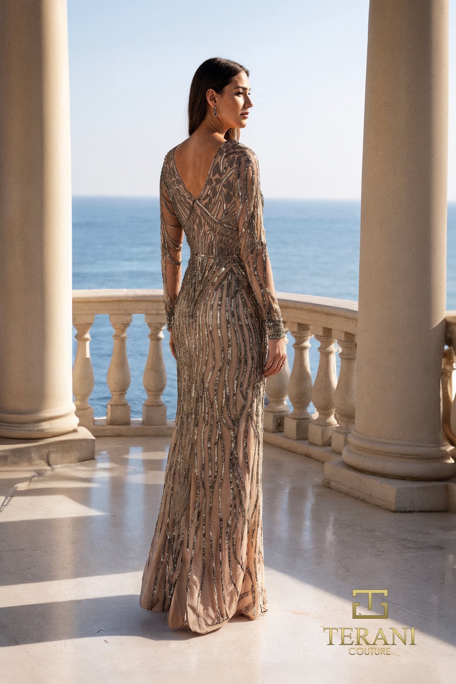 Mother of the Bride Dresses Beaded Long Mother of the Bride Formal Dress CHAMPAGNE