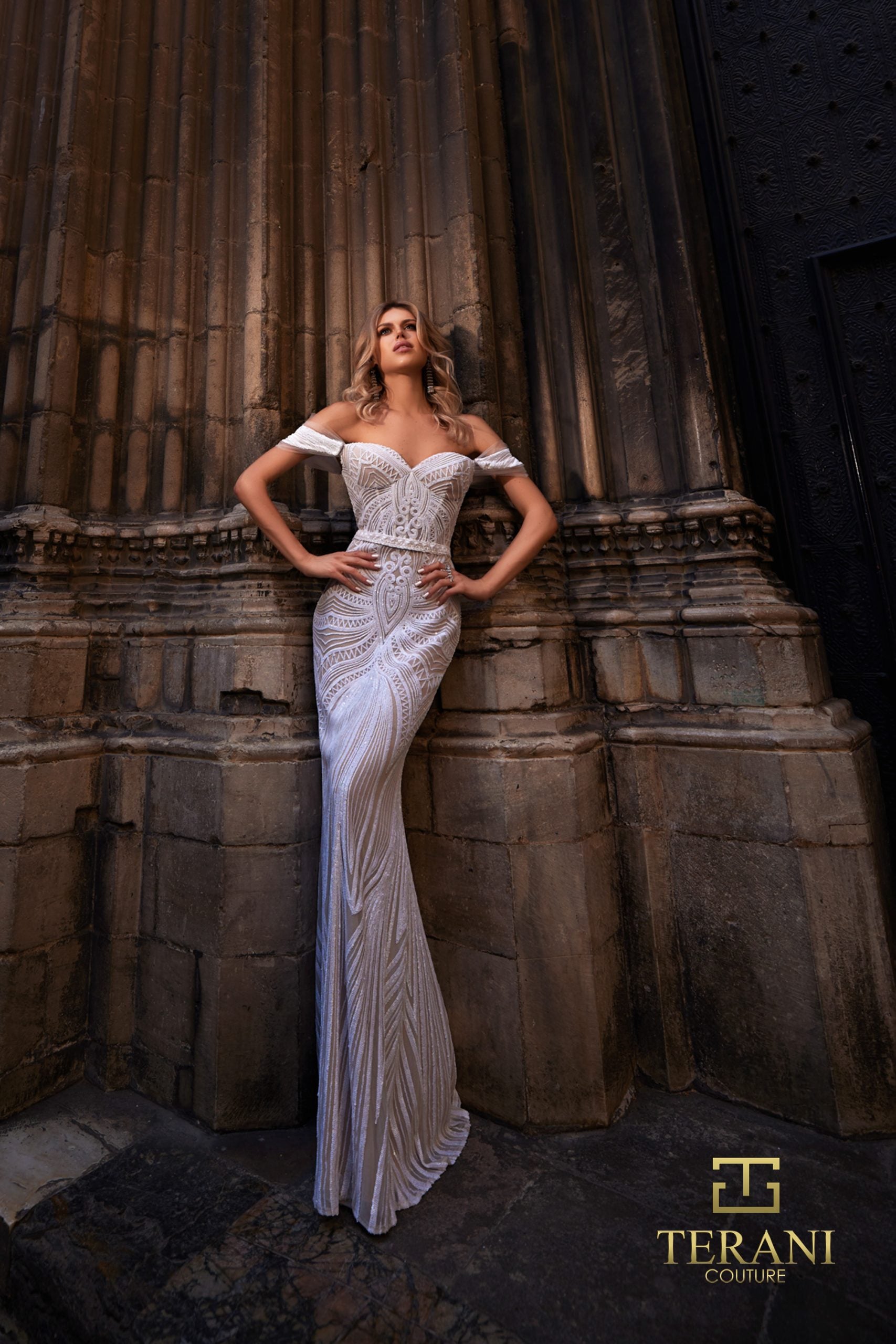 Prom Dresses Fitted Long Formal Evening Prom Dress IVORY NUDE
