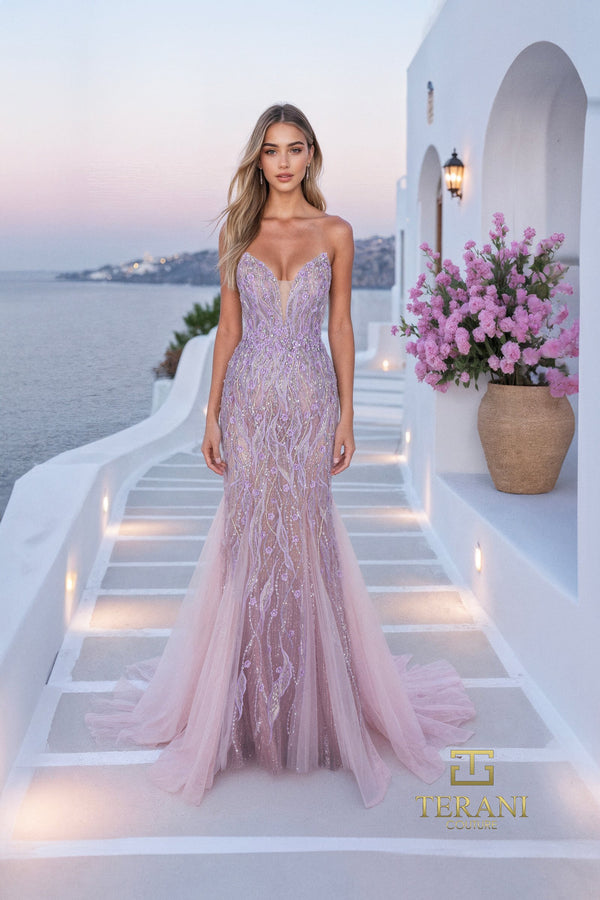 Terani Couture 261P6191 Mermaid Beaded Long Formal Prom Dress
