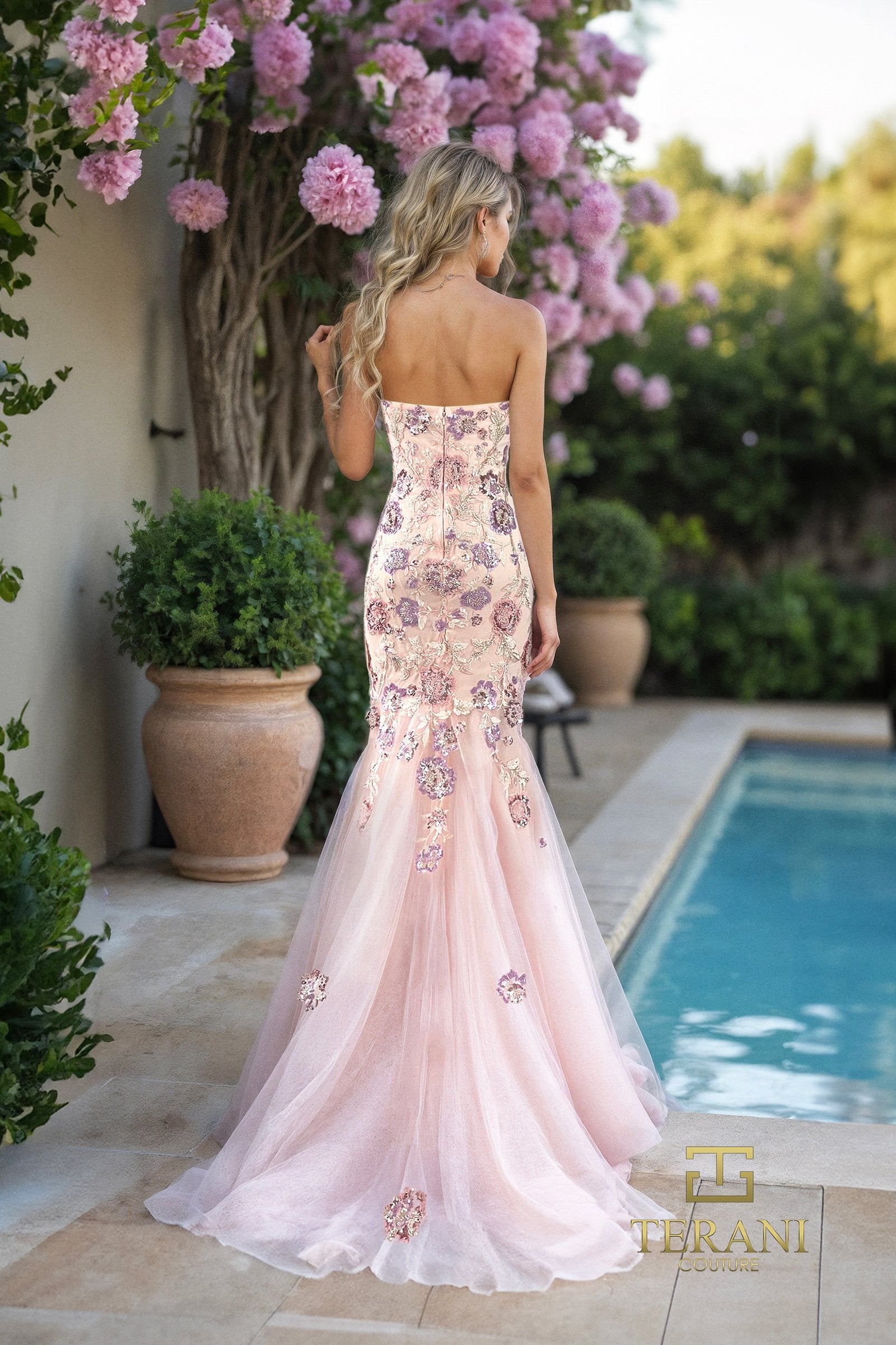 Prom Dresses Beaded Mermaid Long Formal Prom Dress Blush-Tulle-261P6193-Beaded