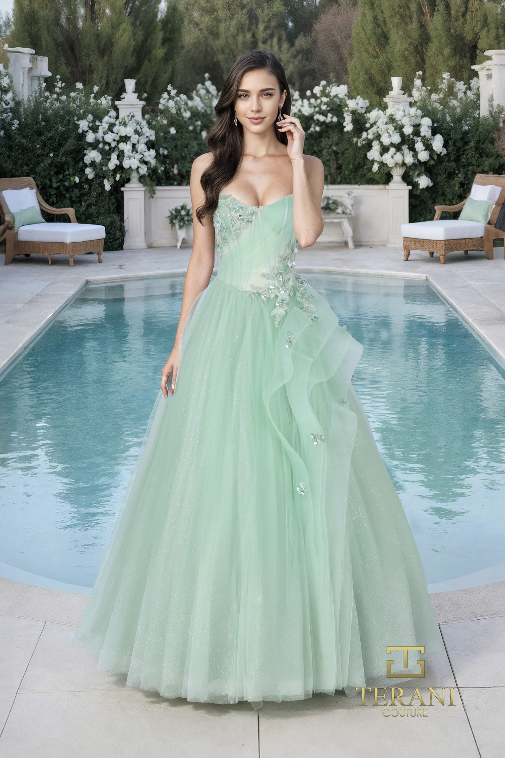 Prom Dresses Long Formal Ball Gown Prom Dress Celery-Tulle-261P6197-Beaded