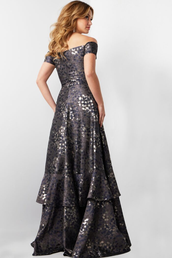 Formal Dresses High Low Formal Printed Layered Evening Dress  Grey/Brown