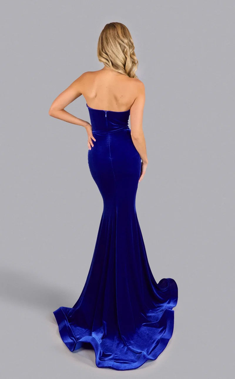 Jessica Angel 2629 Fitted Long Formal Velvet Prom Dress