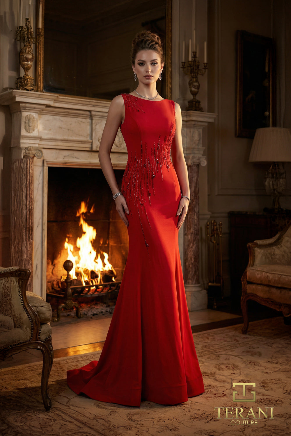 Scoop Floor-Length Jersey Formal Mermaid Terani Couture TC262E7359