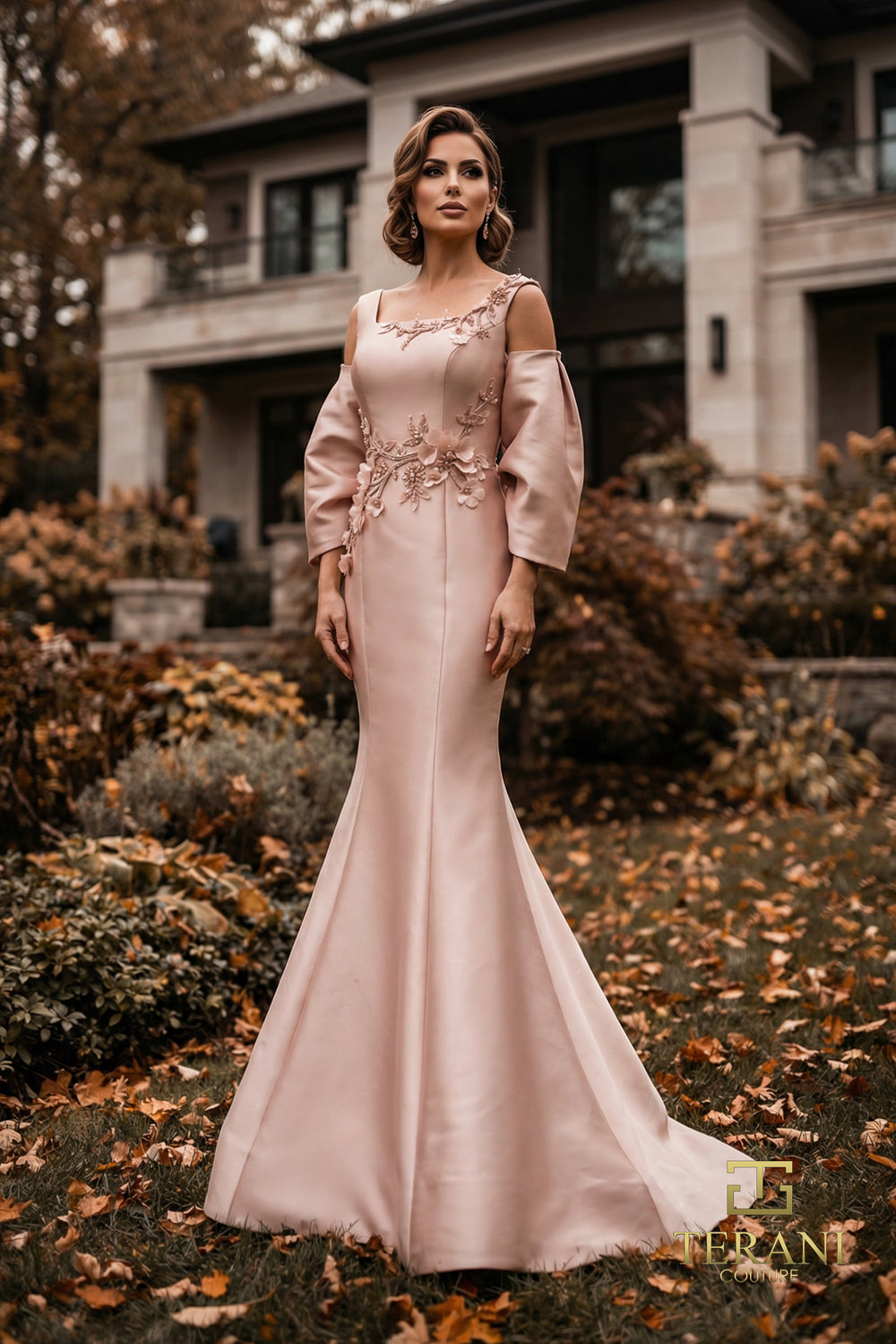 Square Floor-Length Satin Formal Mermaid Terani Couture 262M7253