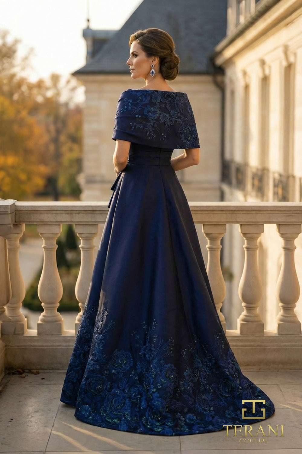 Square Floor-Length Satin Formal A-Line Terani Couture 262M7323