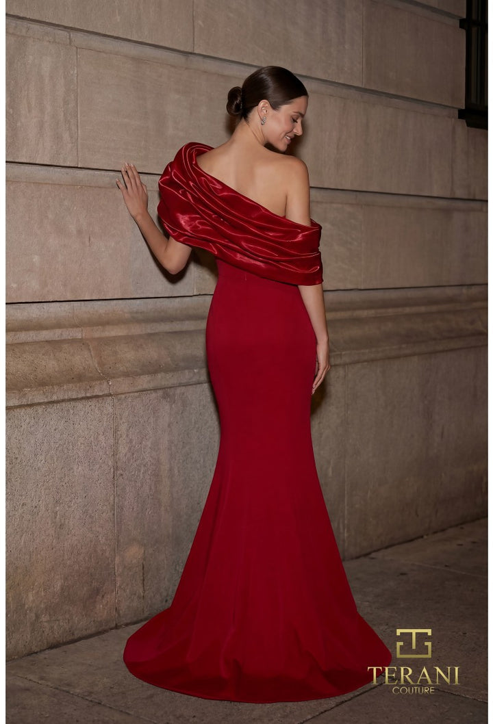 Sweetheart Floor-Length with Train Crepe Formal Mermaid/Trumpet Terani Couture 262E7120