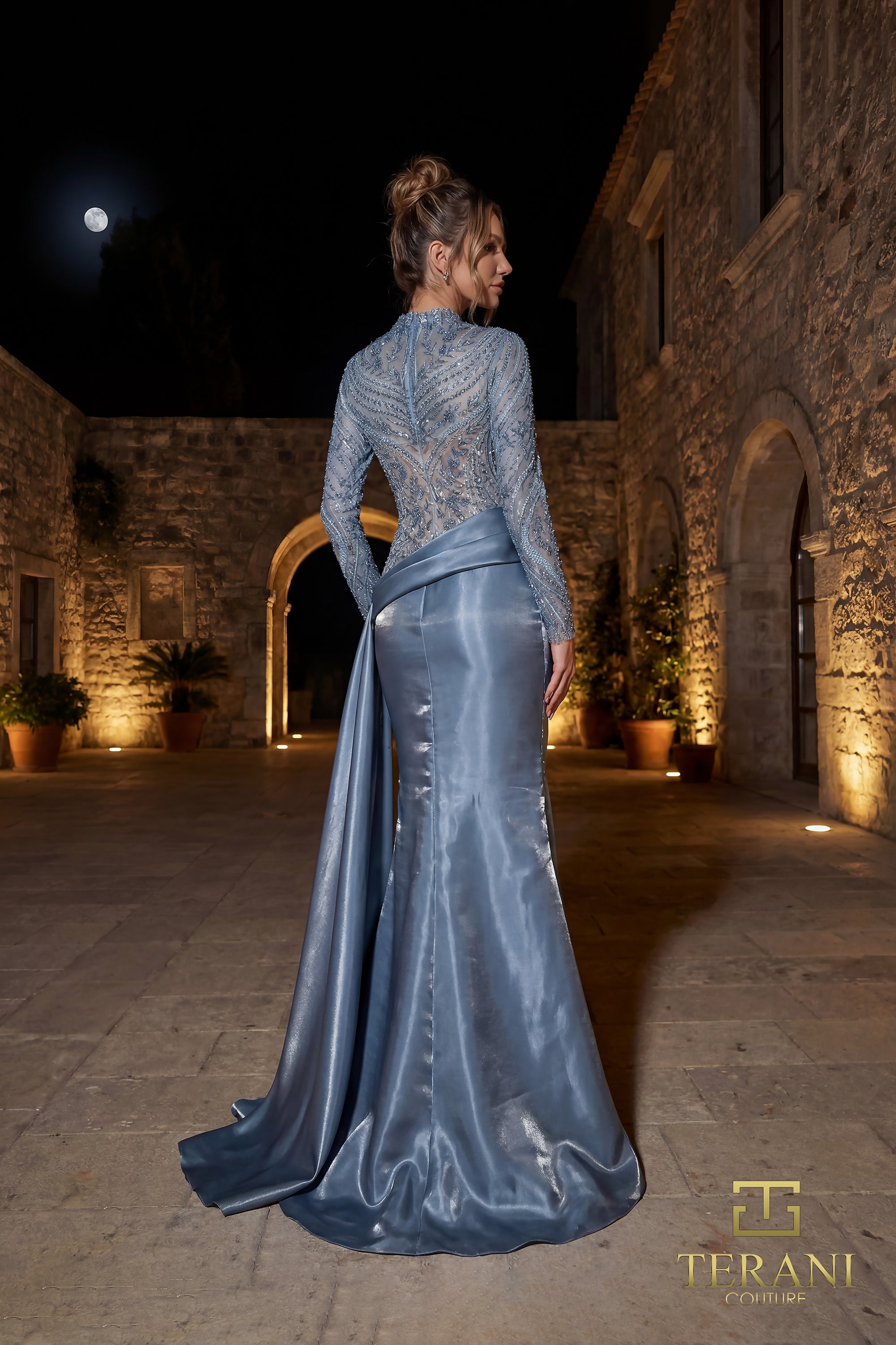 Illusion Floor-Length Satin Formal Mermaid Terani Couture 262E7384