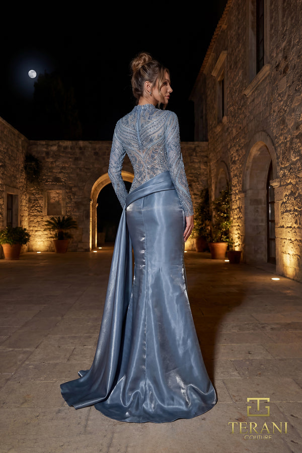 Illusion Floor-Length Satin Formal Mermaid Terani Couture 262E7384