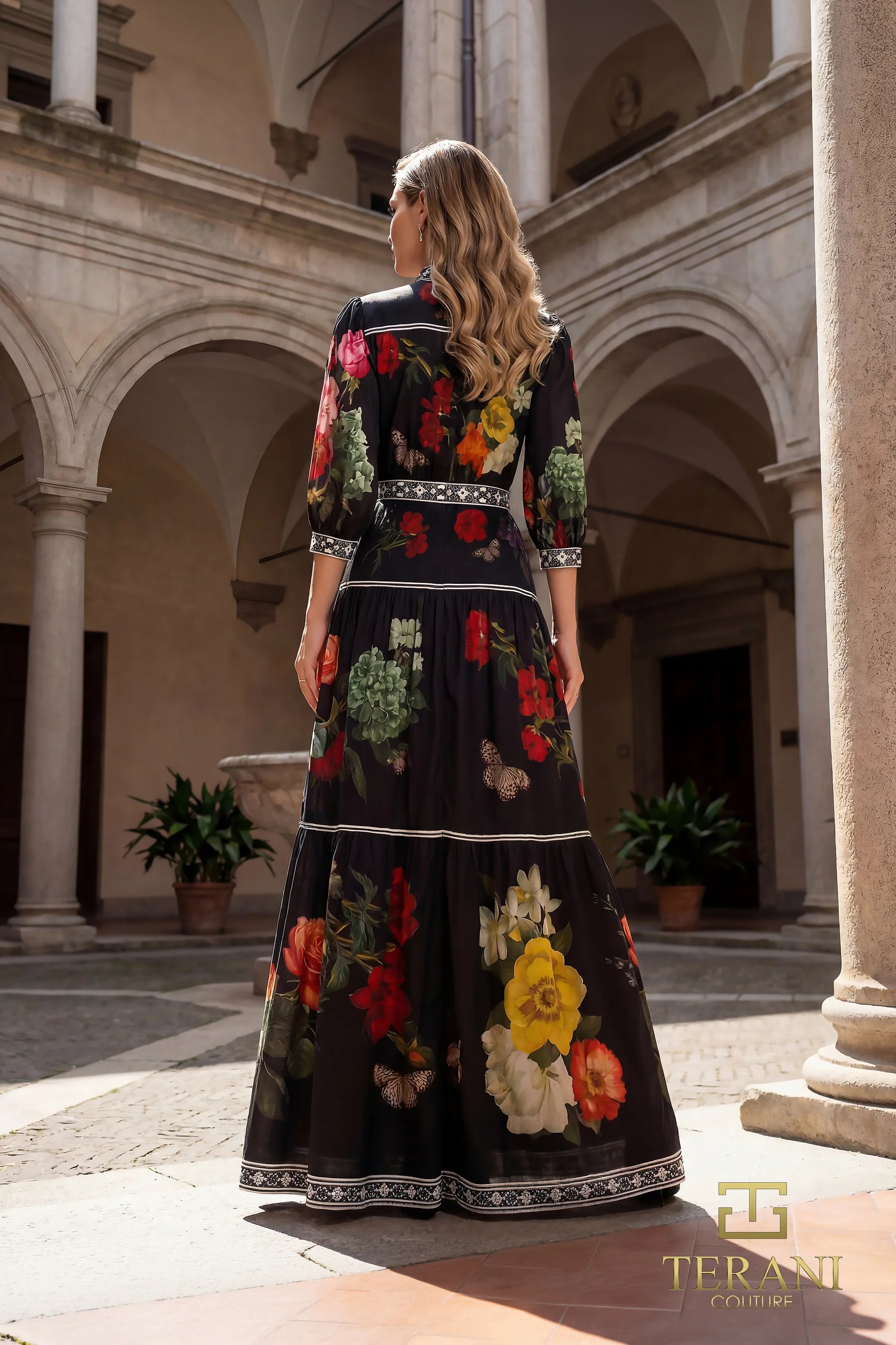 Crew/High-Neck Floor-Length Chiffon Formal A-Line Terani Couture 262E7508