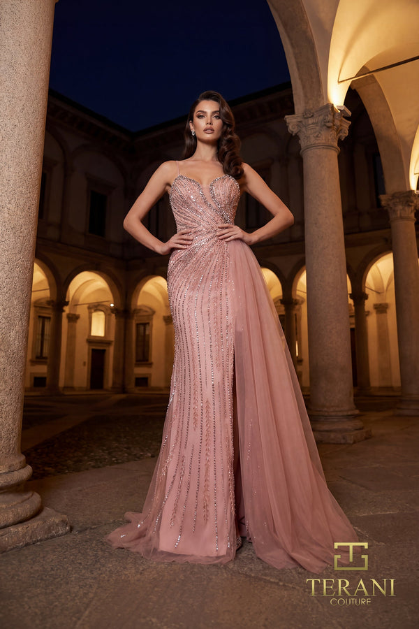 Sweetheart Floor-Length Tulle Formal Sheath Column Terani Couture 262GL7515