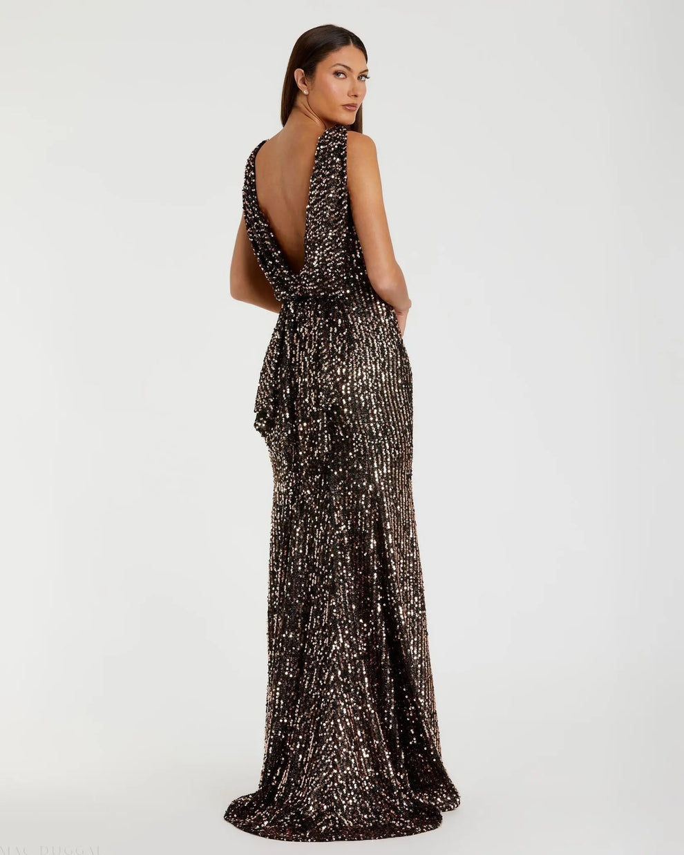 Bateau Floor-Length Sequin Formal Sheath Mac Duggal 9926331P