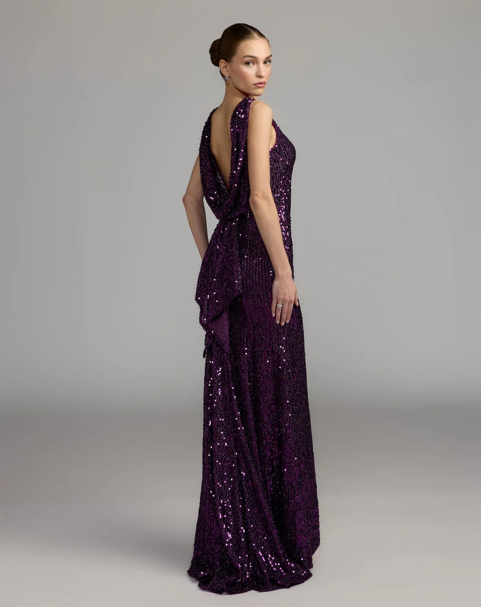 Bateau Floor-Length Sequin Formal Sheath Mac Duggal 9926331P