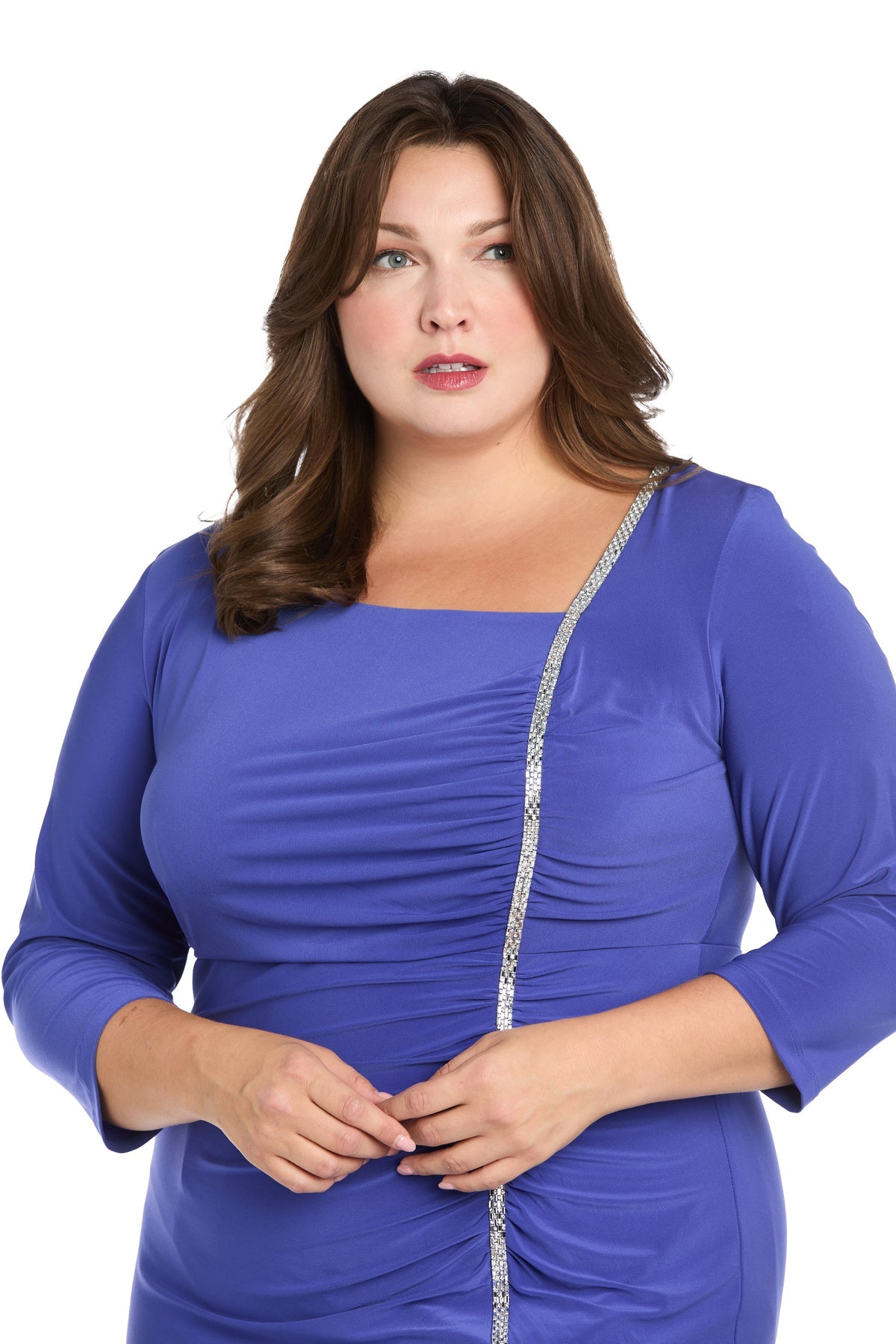R&M Richards 2635W Short Fitted Plus Size Cocktail Knee Length Dress