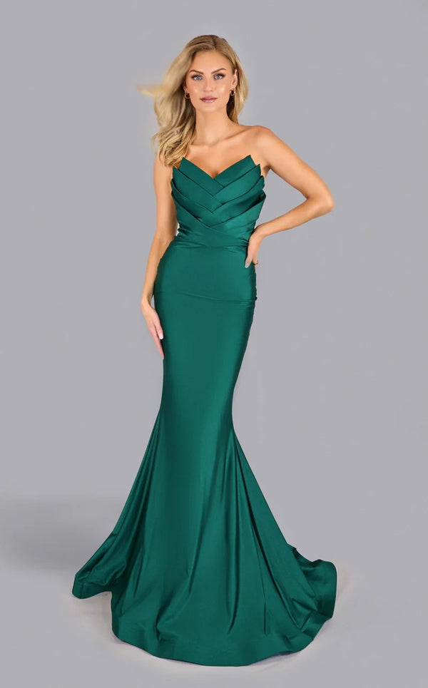 Jessica Angel 2635 Prom Long Formal Pleated Mermaid Dress