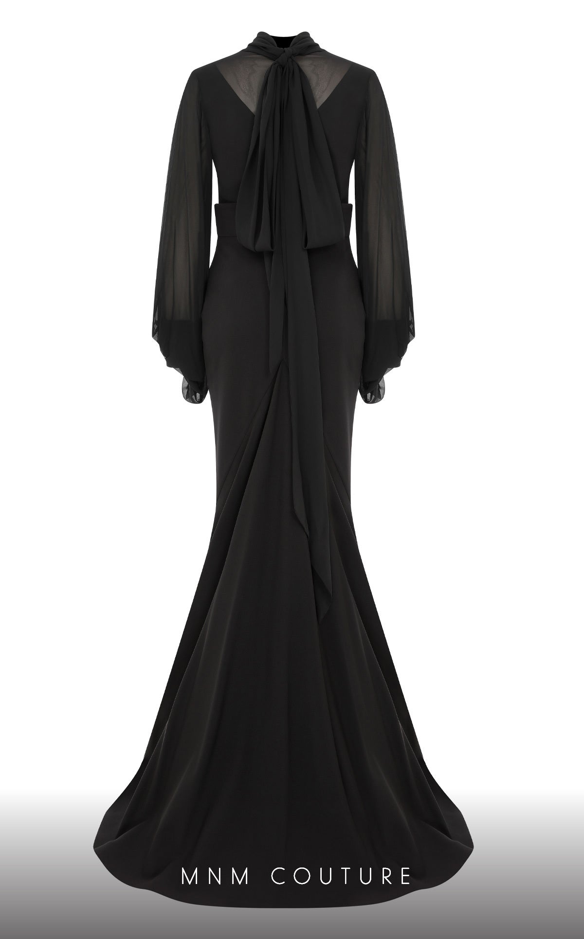Illusion Floor-Length Chiffon Formal Mermaid MNM Couture 2637A