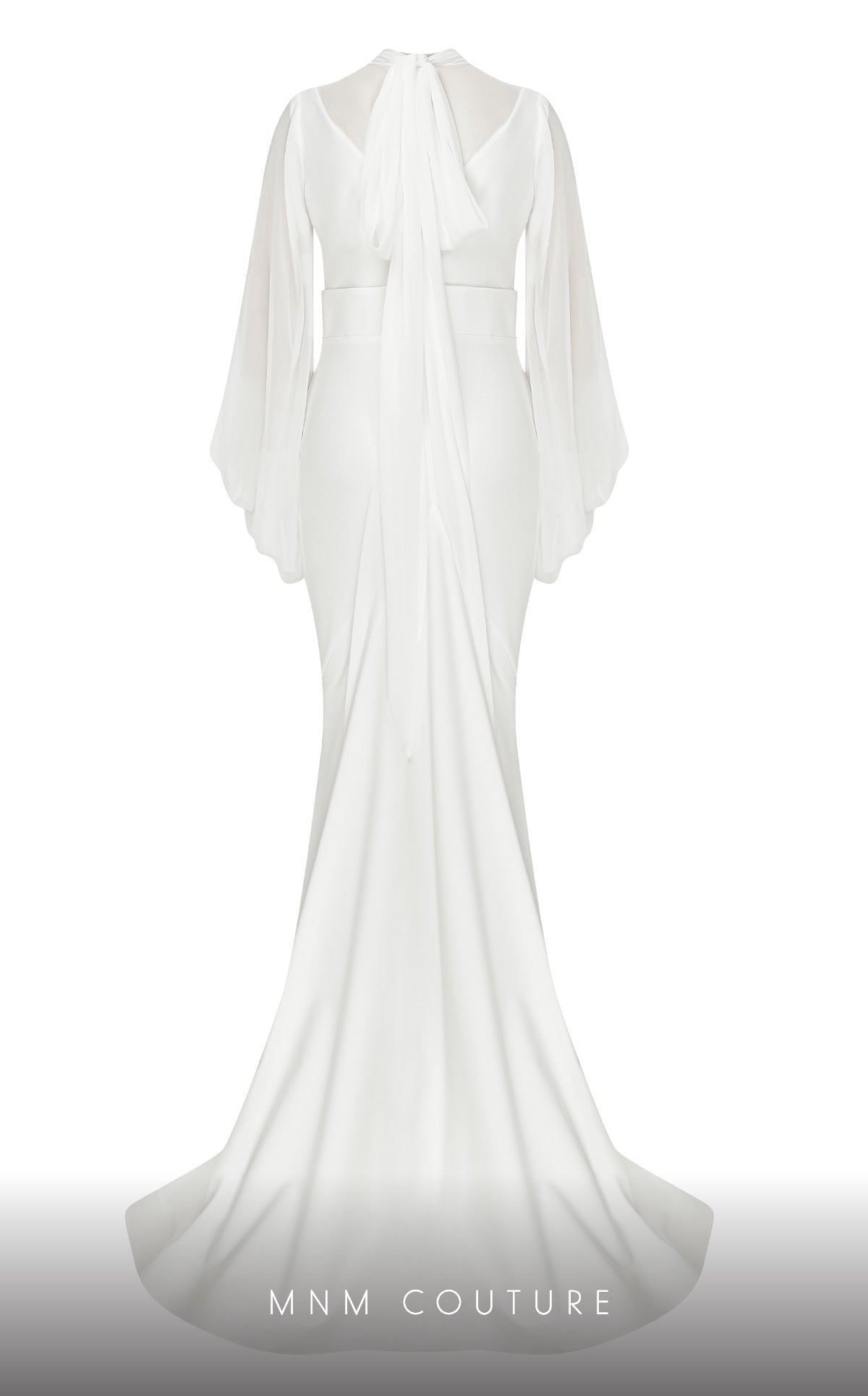 Illusion Floor-Length Chiffon Formal Mermaid MNM Couture 2637A
