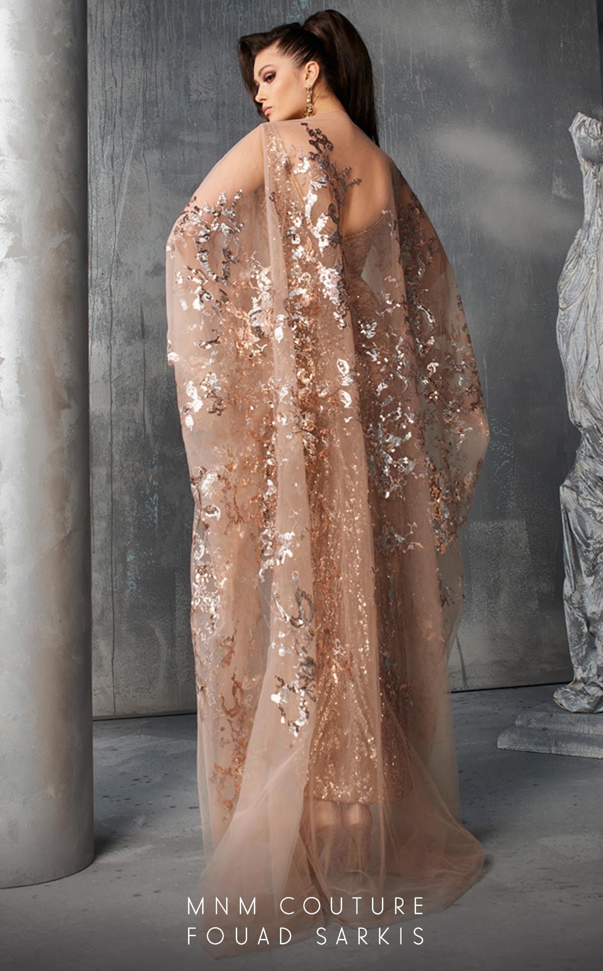 MNM Couture 2638 Long Fitted Beaded Sequin Evening Formal Dress