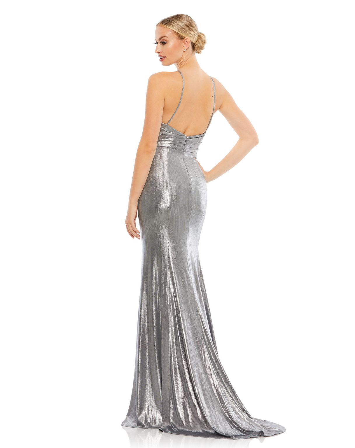 Black Mac Duggal 26408 Prom Long Formal Metallic Dress for $338.0 – The