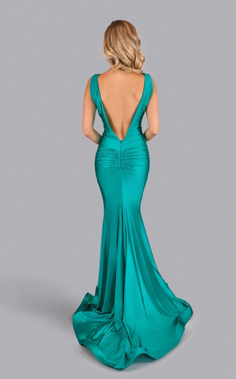 Jessica Angel 2641 Long Formal Fitted Slit Prom Dress