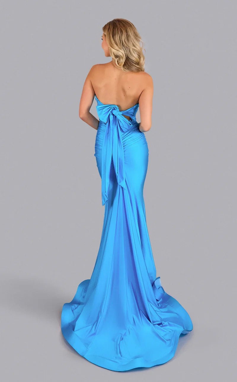 Jessica Angel 2645 Long Formal Evening Prom Dress - Aqua / M