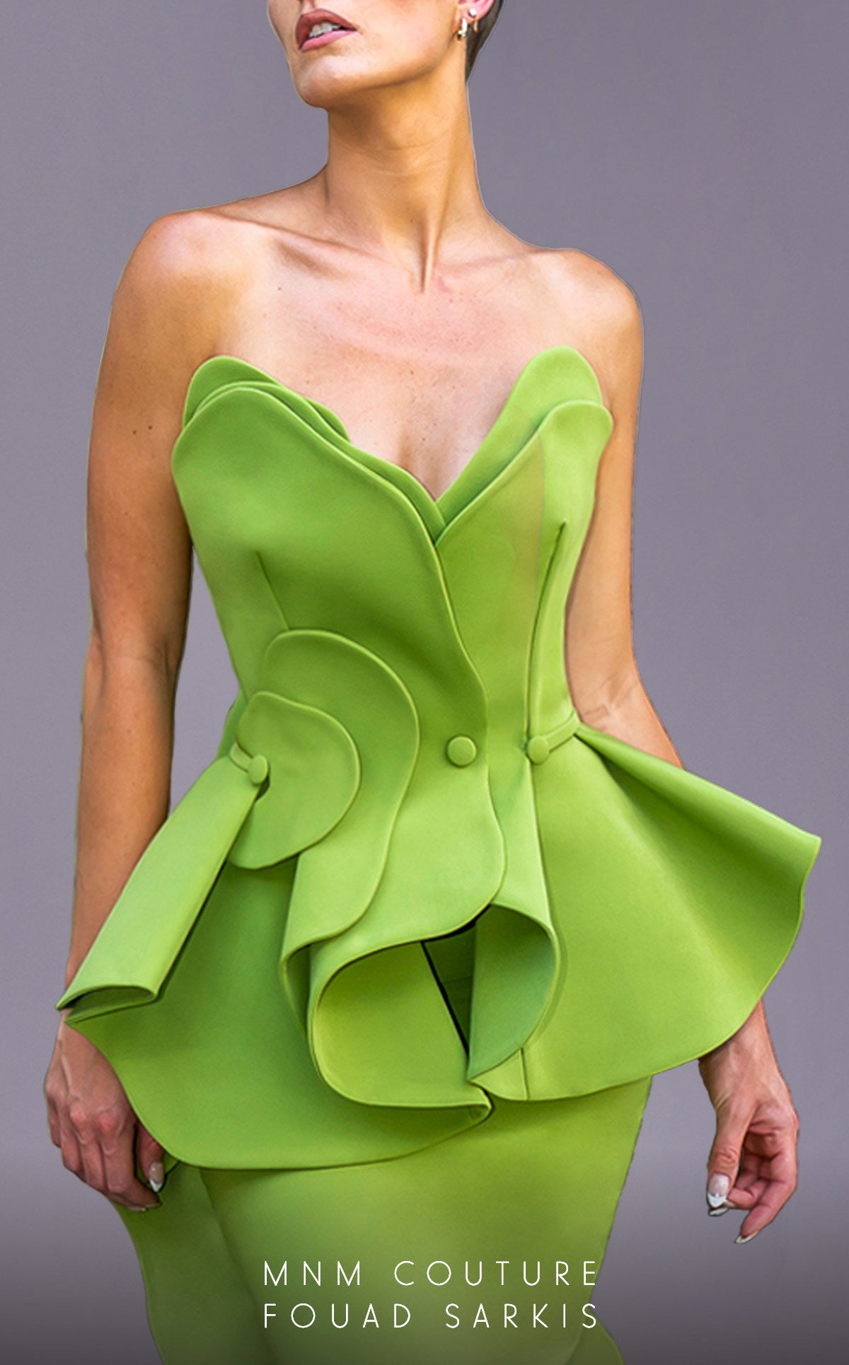 MNM Couture 2647 Long Formal Ruffle Peplum Evening Dress
