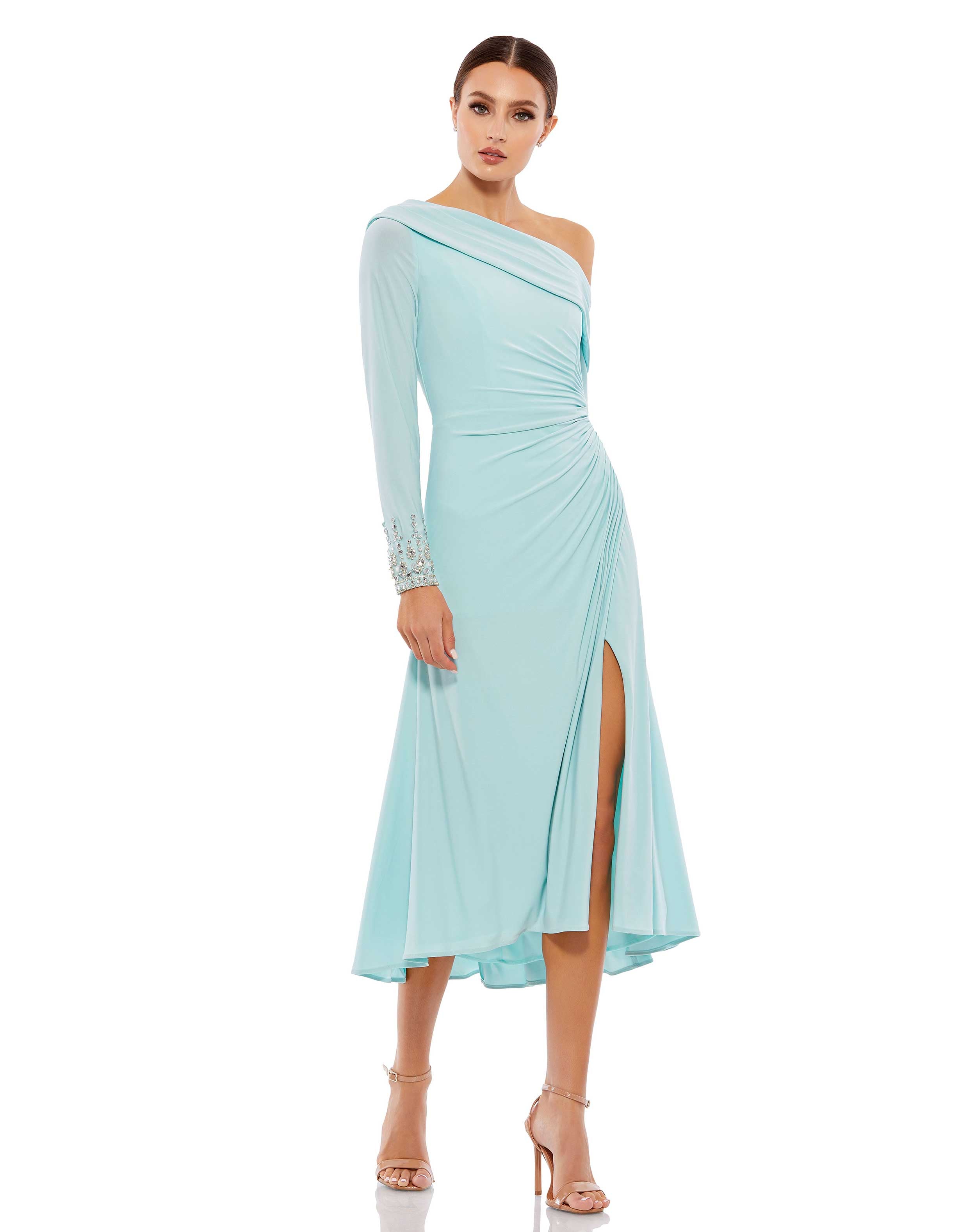 Black Mac Duggal 264851 Fitted Formal Cocktail Midi Dress