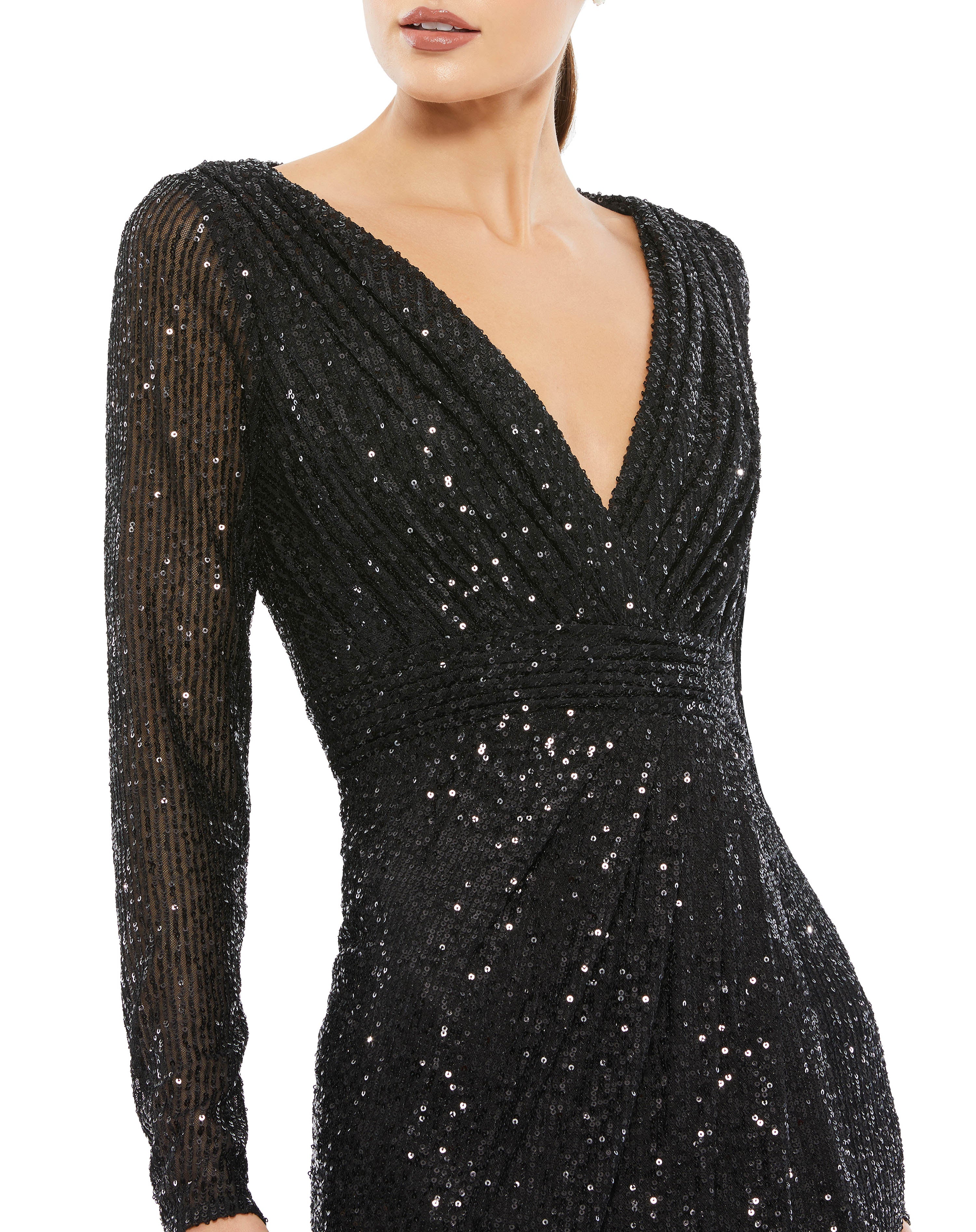 fitted lace wedding dress Adrianna Papell Short Sequin Shift Dress with Split Sleeves