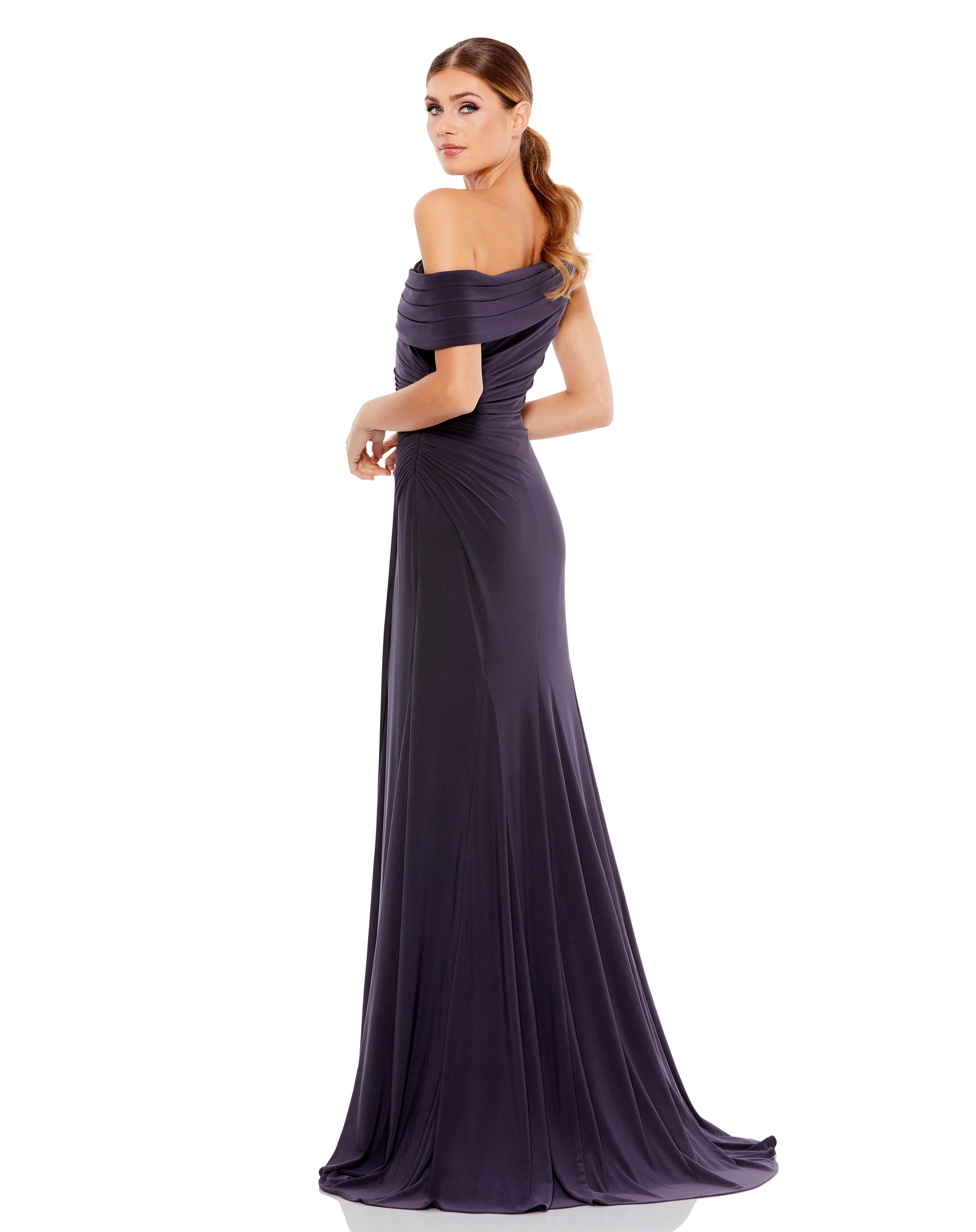 Formal Dresses Prom Long One Shoulder Formal Gown Charcoal