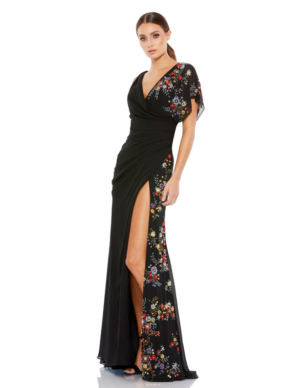 Long Formal Floral Dress Floral Detail Mac Duggal 26530