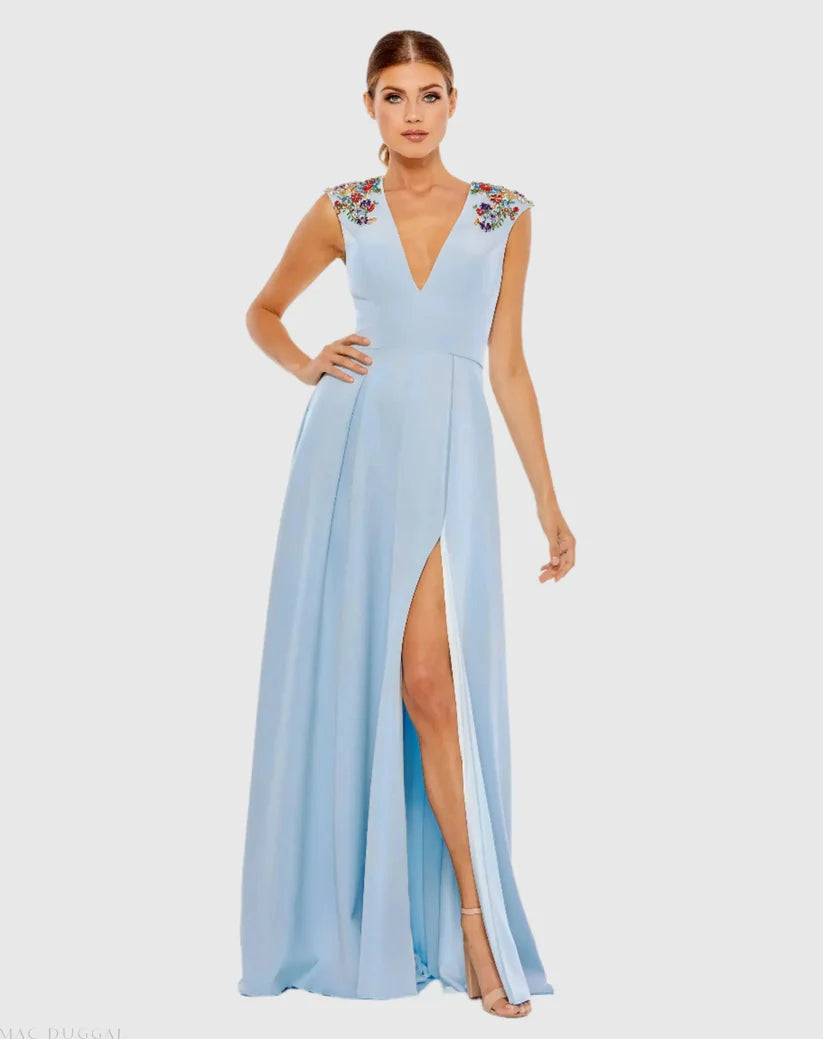 Mac Duggal Prom Long Floral Beaded Dress 26540 - The Dress Outlet