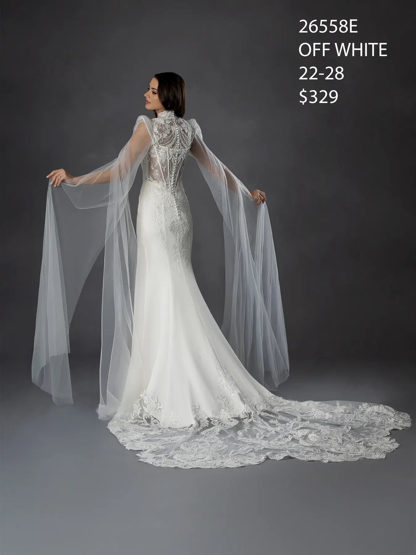 Off White Strapless Sweetheart Mermaid Bridal Gown with Corset Bodice and Lace Cutouts