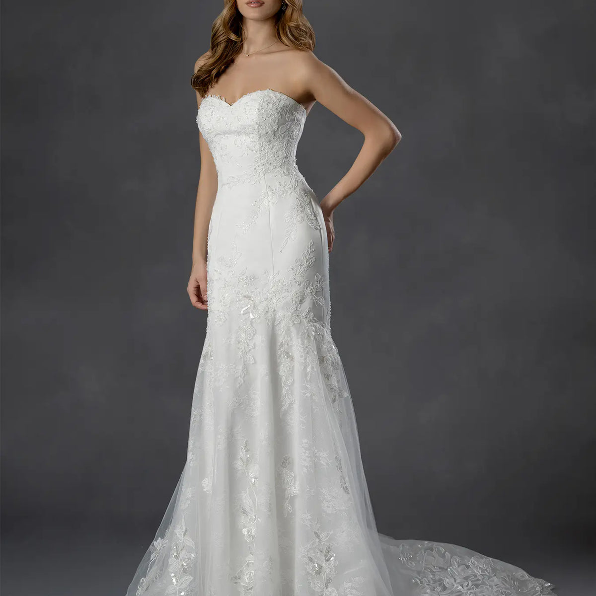 mermaid sweetheart lace wedding dress Luxury Mermaid Lace Sweetheart Long Sleeves Wedding Dresses, FC5799