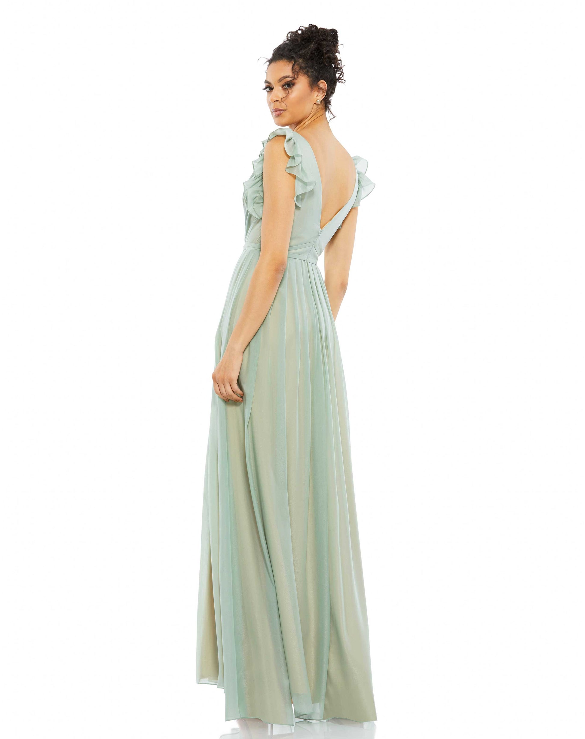 Mac Duggal 26577 Long Ruffled Formal Prom Dress