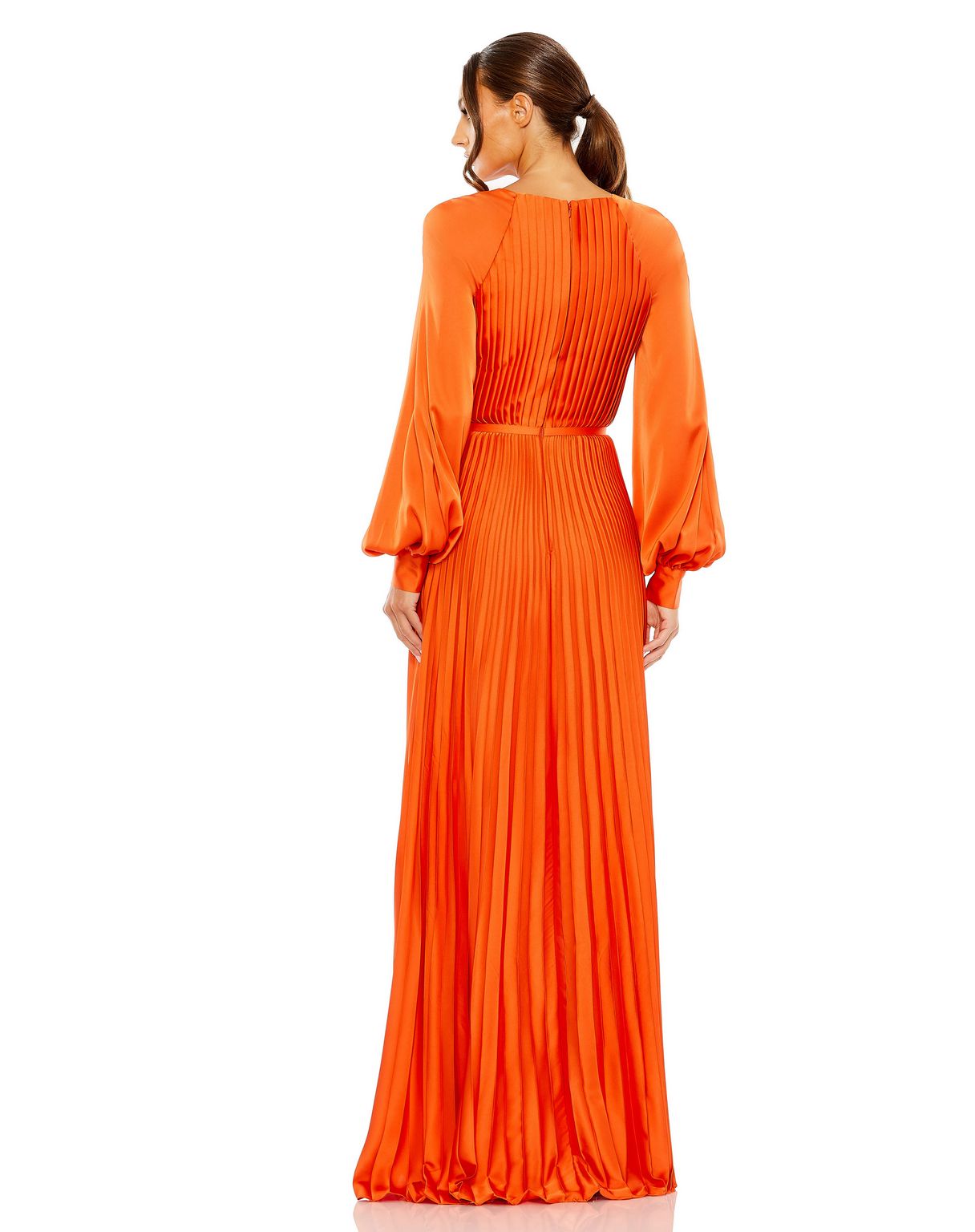 Formal Dresses Long Sleeve Formal Pleated Dress Sunset